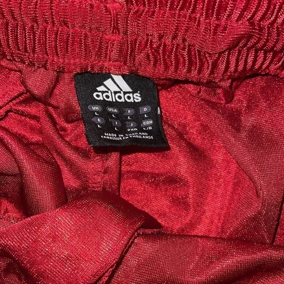 Adidas Track Pants Men L Red Vintage Retro‎ Metallic Shimmer Athletic Old School